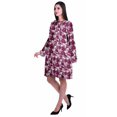 thumbnail image 3 of Moomaya Robe d'Été Fluide à Manches Longues Imprimée pour Femmes, Longueur Genou, Évasée, 3 of 6