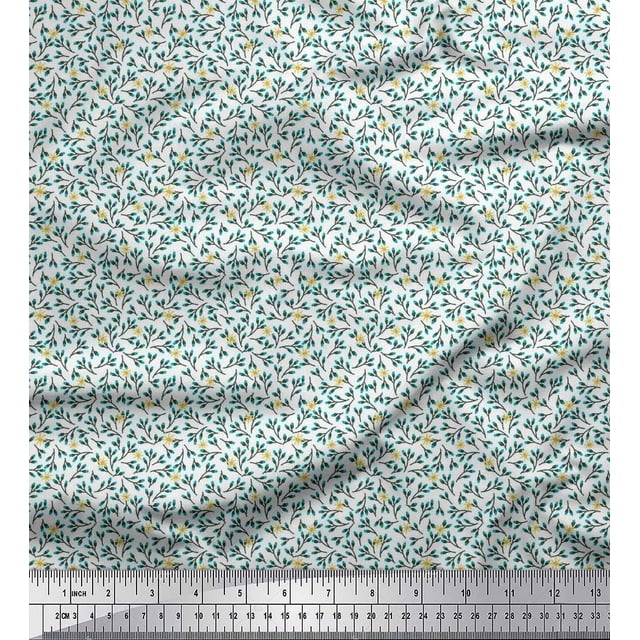Soimoi Viscose Chiffon Fabric Flower Artistic Printed Fabric 1 Yard 42 Inch Wide