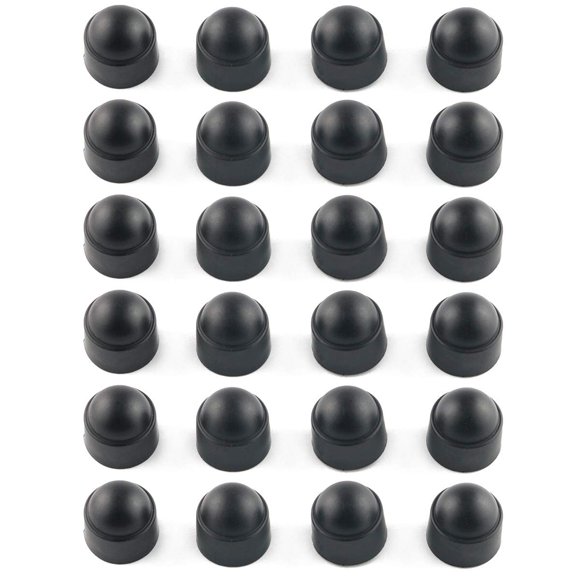 E-outstanding 24pcs M8 Plastic Hexagon Bolt Nut Black Nylon Dome Protection Caps Covers Exposed M8x13