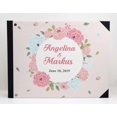 thumbnail image 3 of Darling Souvenir Pink Floral Wreath Printed Hardbound Cover Guestbook For Wedding Guest Sign In Book Registry-9 x 12 Inches, 3 of 5