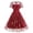 Red, variant on Meichang Womens Mesh A Line Dress Flared Swing Retro Floral Midi Dresses Tunic Fashion Short Sleeve Crewneck Sundress Flare Church Wedding Guest Work Dress
