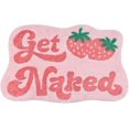thumbnail image 1 of Yonchic Get Naked Bathroom Rugs, Soft Thick Microfiber Rug, Funny Cute Pink Strawberry Bath Mats, 20"x32" Water Absorbent Non Slip Washable Mat, 1 of 7