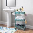 thumbnail image 2 of Distressed Turquoise Metal Three-Tier Cart, 2 of 7