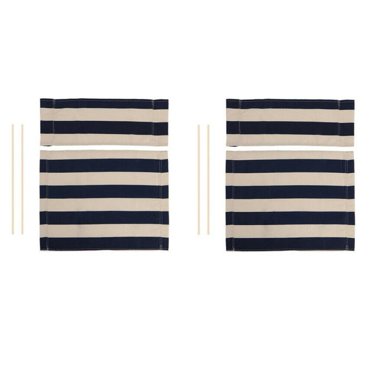 MYG 2 Set Replacement Cover Canvas for Directors Chair, Stripe Directors Chair Canvas Replacement with Wood Stick, Causal Directors Chair Cover Kit for Home Director Chair
