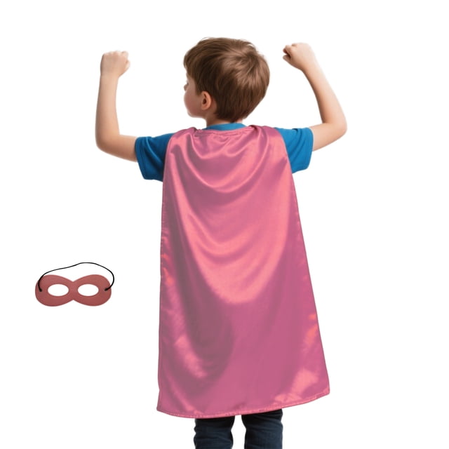 TOPTIE Satin Superhero Costume Capes & Mask Set for Holiday Festivals