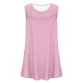thumbnail image 4 of AherBiu Débardeurs d'Été Grande Taille pour Femmes Coupe Ample Col Rond Sans Manches Ourlet Fluide Mode Basique T-Shirt, 4 of 5