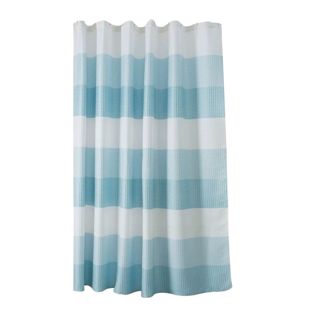 Meitianfacai Rideau de Douche Tissé avec 12 Crochets à Double Face pour Salle de Bain, Tissu Polyester Robuste, Rideau de Douche (Bleu)