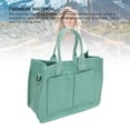 thumbnail image 3 of Handbag, Canvas Shoulder Handbag with Djustable & Removable Single Shoulder Strap Large Capacity Retro Artistic Handbag with Pockets, 3 of 7