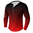 thumbnail image 1 of RXIRUCGD Chemises Blouses Décontractées à Manches Longues à Col Rond pour Hommes avec Boutons Imprimés, Bordeaux, Taille : L, 1 of 4