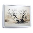 thumbnail image 2 of Designart Trees framed wall art decor, Tree White Framed Wall Art, Grey White Tree Willows , Extra large Traditional White Framed Wall Art, 32x24 inches White Color Frame, 2 of 5