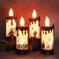 thumbnail image 2 of Electric Candle Battery Operated Glowing Power Saving Horror Waterproof Festival Props Safe Halloween Ornament Ghost Hand Skeleton Castle LED Candle Party Supplies, 2 of 8