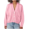 thumbnail image 1 of FAIWAD Women's Cardigan Sweater with Pockets Long Sleeve Button Down Open Front Lightweight Knit Sweater, 1 of 6