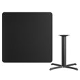thumbnail image 2 of 42'' Square Black Laminate Table Top with 33'' x 33'' Table Height Base, 2 of 3