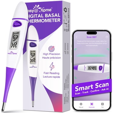 Easy@Home Thermomètre Corporel Basal pour l'Ovulation avec Application Prématurée Gratuite EBT-018