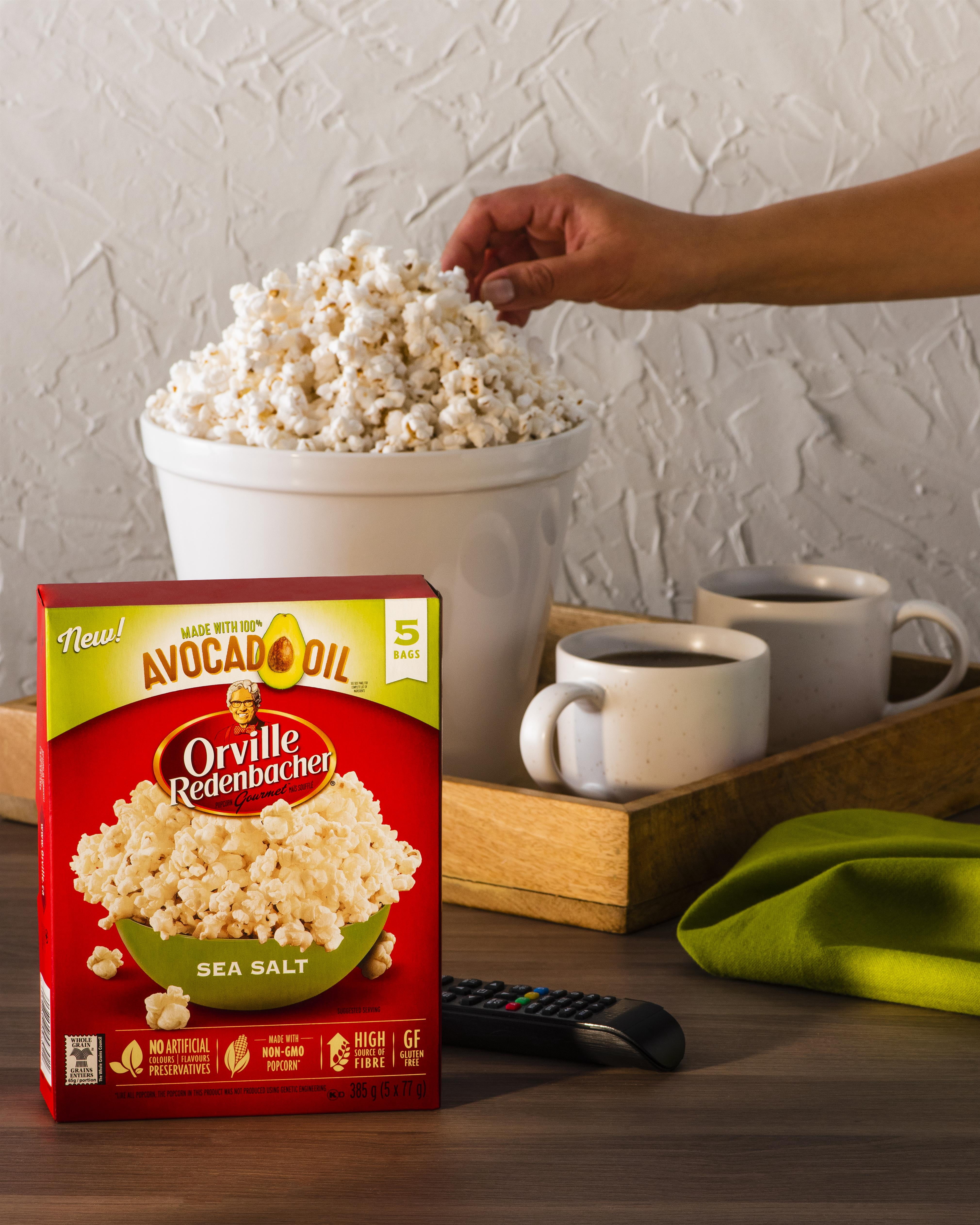 Maïs soufflé au micro-ondes avec de l’huile d’avocat Orville Redenbacher (5 sacs, 77g)