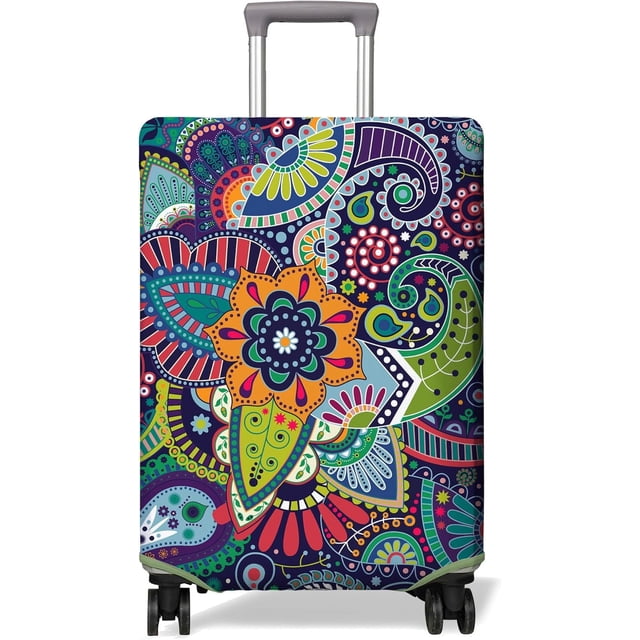 Travel Luggage Cover Suitcase Protector Fits 18-32 Inch Luggage Wheel Covers Patterned Travel Related Items Flower Luggage Protector Elastic Luggage Anti-scratch Suitcase Cover L