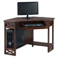 thumbnail image 2 of Bowery Hill Corner Computer Writing Desk in Chocolate Oak, 2 of 10