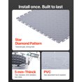 thumbnail image 3 of VEVOR Garage Floor Tiles Interlocking, 16 Pack 20.2 x 20.2 x 0.2 in Interlocking Modular Garage Flooring Tiles, Diamond Plate Slip-Resistant PVC Mats for Workshop,Warehouse,Tool Room, Light Gray, 3 of 9
