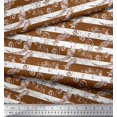 thumbnail image 2 of Soimoi Brown Rayon Crepe Fabric Star & Swirls Stripe Print Sewing Fabric Yard 46 Inch Wide, 2 of 4