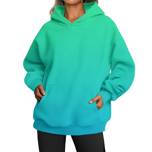 Mode Quotidienne Polyvalente Décontractée Sweat-Shirts à Manches Longues Sweat-Shirt Dégradé Rose M