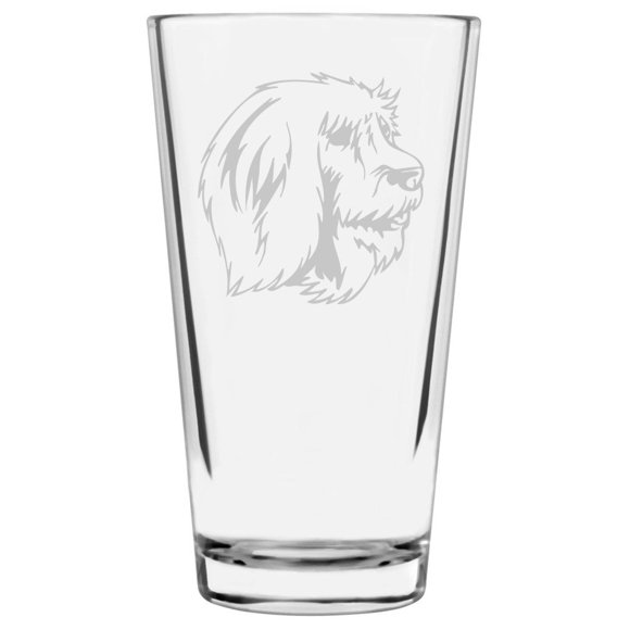 Catalan Sheepdog Dog Themed Etched All Purpose 16oz Pint Glass