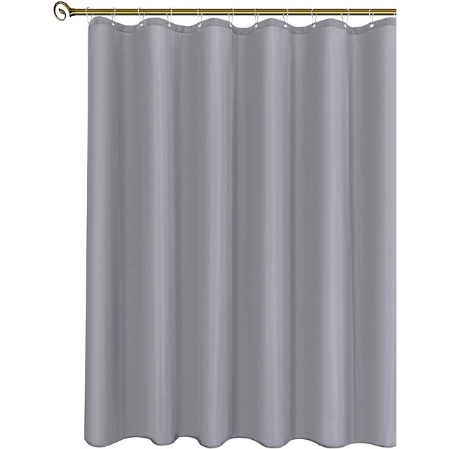 Doublures de Rideau de Cabine de Douche en Tissu, Blanches 48 Pouces de Largeur par 72 Pouces de Longueur, Rideaux de Salle de Bain Résistants à l'Eau, Oeillets Résistants à la Rouille (8 Trous) Fond Lesté Lavable à la Machine