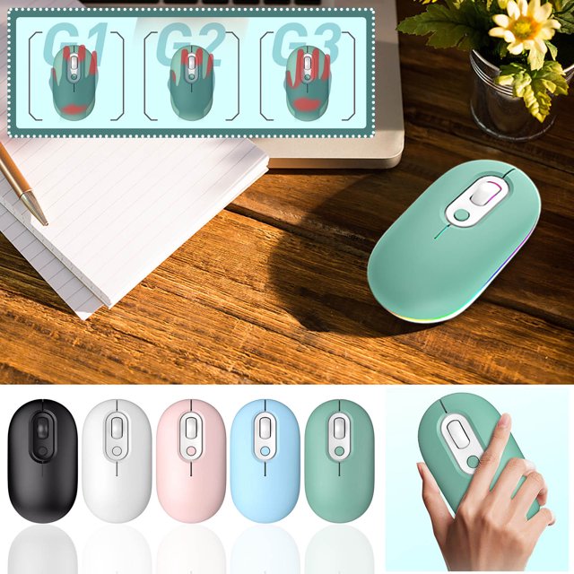 Dvkptbk Souris Sans Fil Rechargeable Silencieuse Bluetooth Double Mode Souris Sans Fil