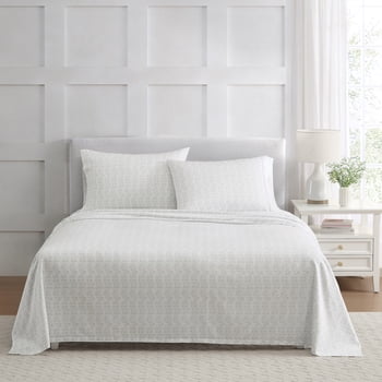 Martha Stewart Everyday Pima Cotton 600 Thread Count Vine Grey Sheet Set, Double