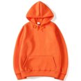 thumbnail image 1 of MAWCLOS Ladies Sweatshirt Pocket Hoodies Solid Color Hooded Tops Casual Fall Drawstring Pullover Orange L, 1 of 6