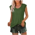 thumbnail image 1 of Timegard Débardeurs pour Femmes Col Rond Manches Courtes Confortables Été Décontracté Amples Chemises Hauts Blouse T-Shirt Basique, 1 of 6