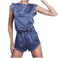 thumbnail image 1 of RKSTN Ensembles de Pyjama pour Femmes 2 Pcs Manches Courtes Pyjamas Décontractés Vêtements de Maison Doux Confortables, 1 of 5