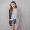 thumbnail image 2 of MKOSPLRT Fall Cardigans Kids Girls Open Front Long Cardigans Color Block Lightweight Jacket Long Sleeve Cotton Cardigan with Pocket, 2 of 7