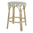 thumbnail image 1 of Butler Specialty Company Ballito 24 in. Seat Height Oval Rattan Counter Stool - White and Green, 1 of 8