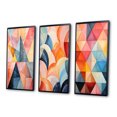 thumbnail image 3 of Designart "Symmetrical Pastels in the World of Hard-Edge V" Abstract Framed Wall Art Set Of 3 - Multi-Color Hard Edge Painting Frame Canvas Set For Living Room Decor, 3 of 6