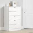 thumbnail image 1 of Commode 5 tiroirs pour , fini Blanc solide, collection Spark de Meubles South Shore, 1 of 11