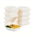 thumbnail image 3 of AMERTEER 25/50pcs  3 Compartment To Go Food Containers  Disposable Take Out Food Containers  To Go Boxes For Food  Clamshell Food Container  Heavy Duty To Go Box  Kitchen Supplies, 3 of 6