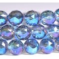 thumbnail image 2 of Faceted Titanium Clear Quartz Gemstone 8mm Round Beads Stretch Bracelet 7 Inch, 2 of 2