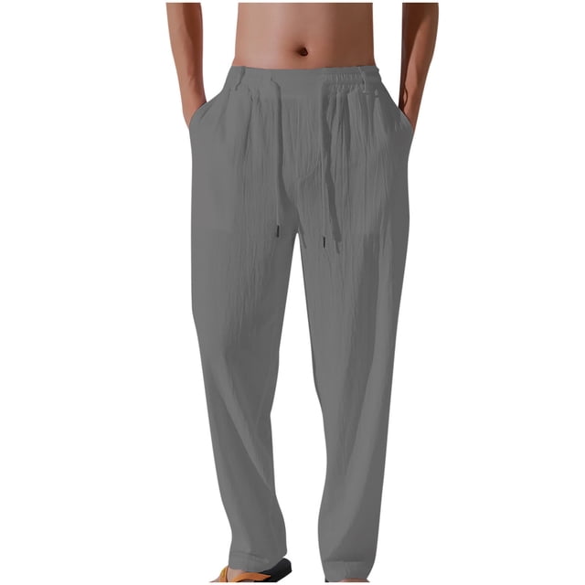 Dagugfen Lounge Pants for Men Elastic Waist Drawstring Loose Lightweight Travel Beach Pants Work Pants