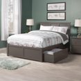 thumbnail image 1 of Madison Lit Plateforme en Bois Simple TG avec Pied de Lit et Tiroirs de Rangement, Gris, 1 of 15