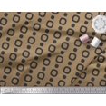 thumbnail image 3 of Soimoi Brown Silk Fabric Square Geometric Print Fabric by Yard 42 Inch Wide, 3 of 3