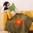 thumbnail image 4 of Iumwxz Heated Blanket USB Throw Electric Wearable Portable Zipper Lap Wrap Washable Adjustable Temperature Office Home Travel 1 Pack Green, 4 of 9