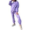 thumbnail image 1 of Innerwin Jogger Set Long Sleeve Ladies Sweatsuits Autumn Plain Loose Fit Two Piece Outfit Purple L, 1 of 7