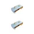 thumbnail image 2 of Shengyu 1/2/3/5 Cotton Linen Tablecloth Rectangular TV Cabinet Coffee Desktop Fringe Waterproof Table Cloth for Dining Hall Garden 50*145cm,Embroider/Light blue 2PCS, 2 of 6