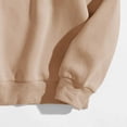 thumbnail image 3 of Bmisegm T-Shirts Graphiques à Manches Longues Décontractés pour Femmes, Chandails à Col Rond, Hauts à Enfiler pour Femmes, Chandails Décontractés pour Femmes, Kaki, P, 3 of 5