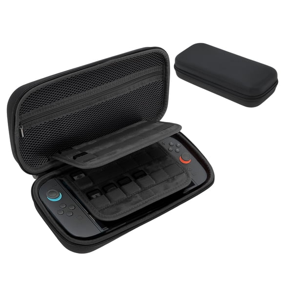 Unique Bargains Étui pour Switch 2 Étui Polyvalent avec 24 Fentes pour Cartes de Jeu pour Nintendo pour Switch Oled Étui de Transport Étui de Voyage pour Console Switch Noir