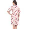 thumbnail image 3 of Bimba Chemise de Nuit Femme à Imprimé Floral Pêche Manches Courtes avec Poches - 10, 3 of 6