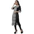 thumbnail image 4 of Moomaya Kurtis Droits Imprimés pour Femmes, Col en V, Manches Retroussables, Kurta Tunique, 4 of 6