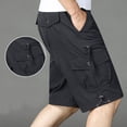thumbnail image 4 of QATAINLAV Shorts Cargo pour Hommes Taille Extensible Shorts de Randonnée Pantalons Courts Légers Multi-Poches Golf Pêche Shorts de Travail Gris G Offres Éclair d'Aujourd'hui, 4 of 6