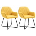 thumbnail image 1 of vidaXL Dining Chairs 2 pcs Yellow Fabric, 1 of 5