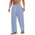 thumbnail image 1 of Wide Leg Pants Men Loose Casual Solid Sports Breathable Pants, 1 of 3